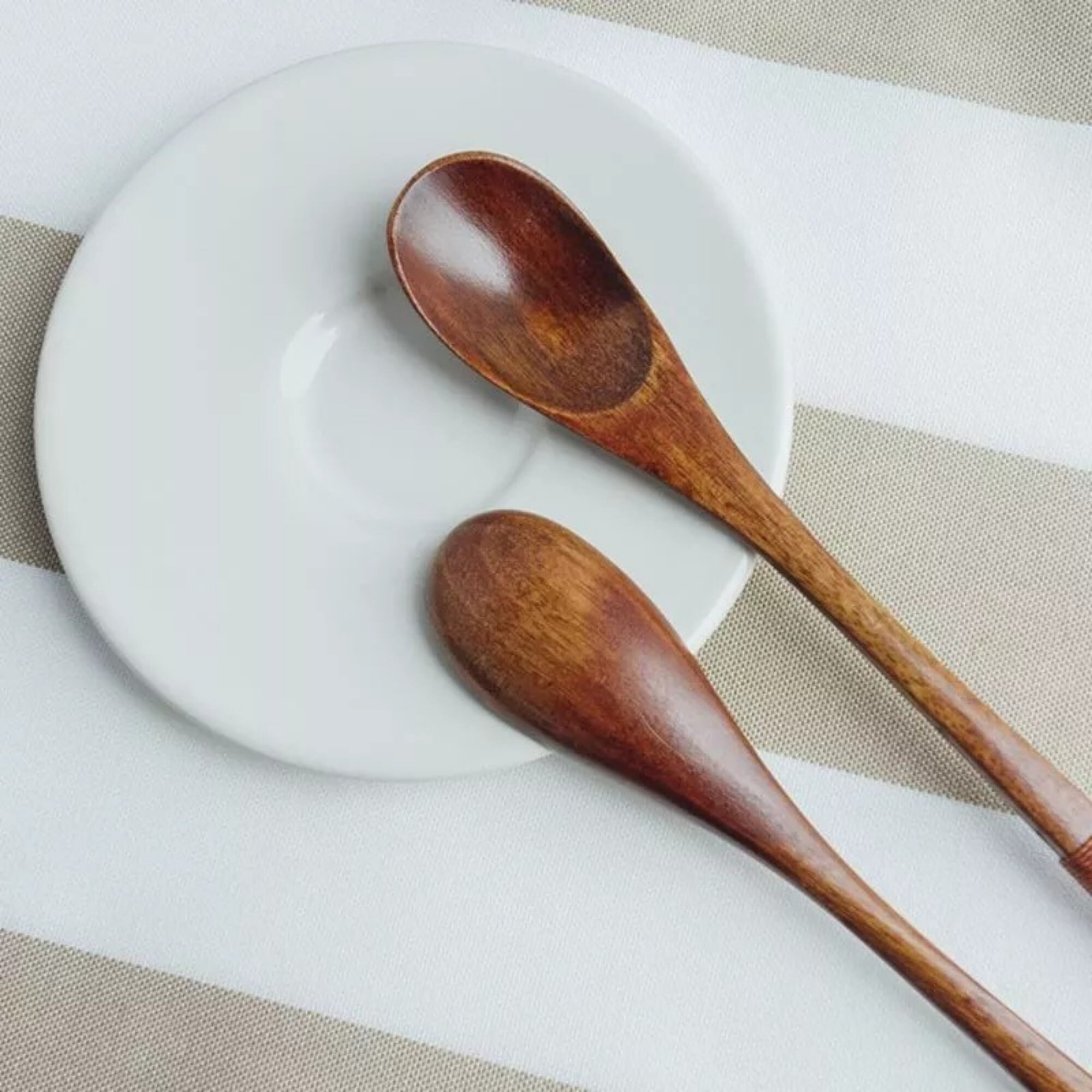 2Pcs Wood Tea Spoons Long Handle Tea Coffee Spoon Set Etsy