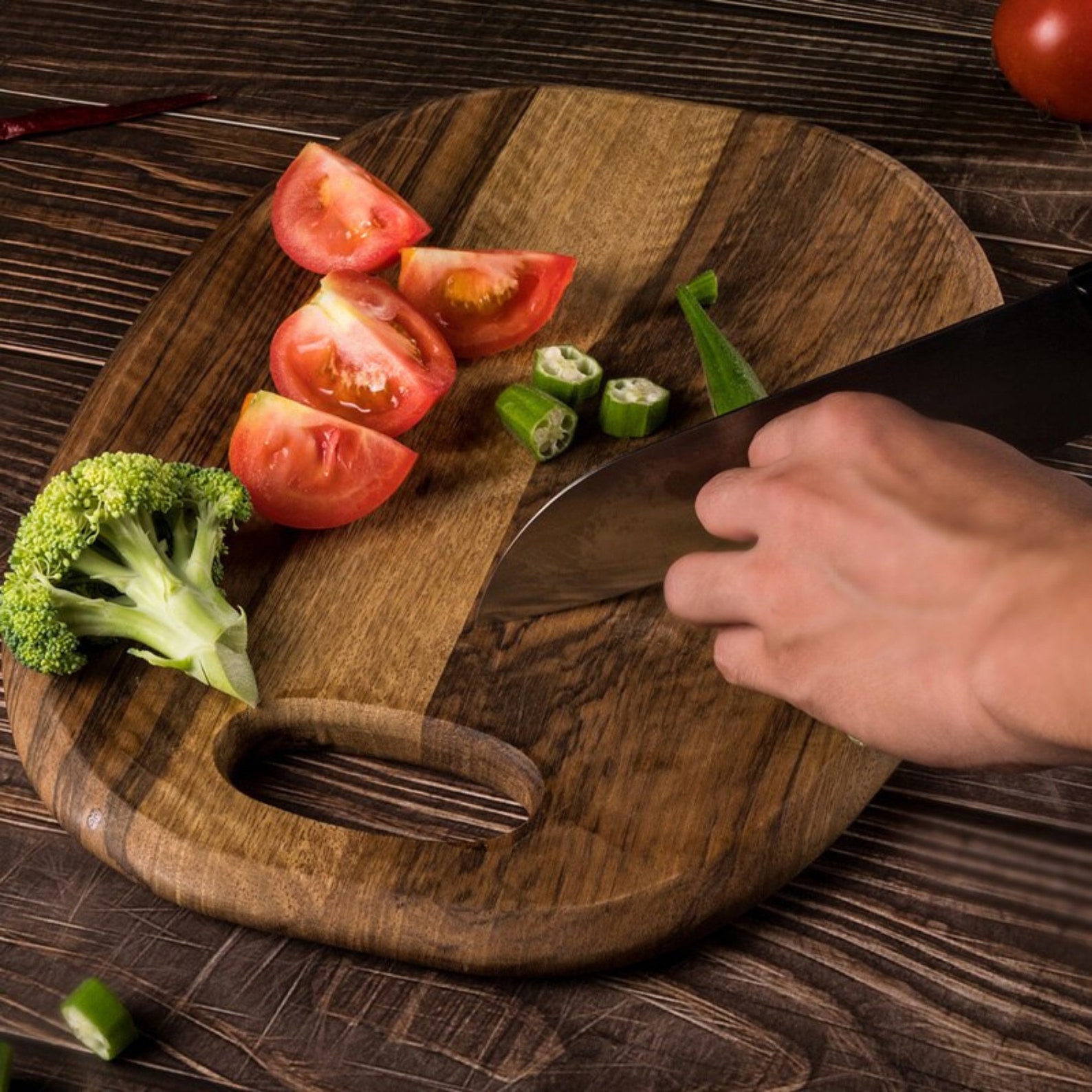 Wooden cutting board vegetable and fruit cutting board pizza Etsy