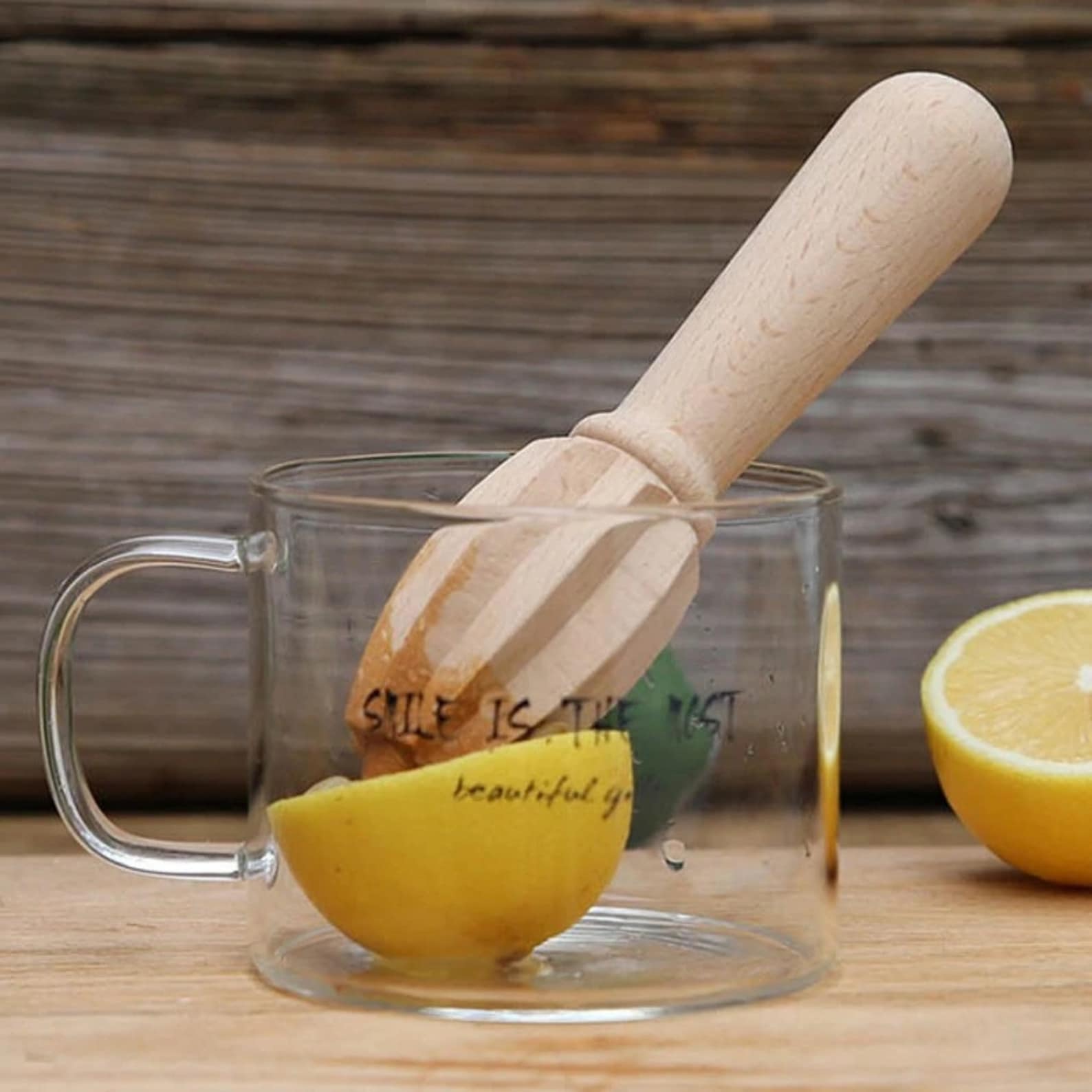 Wooden 2-Pack Beech Wood Citrus Reamers Handheld Lemon/Lime