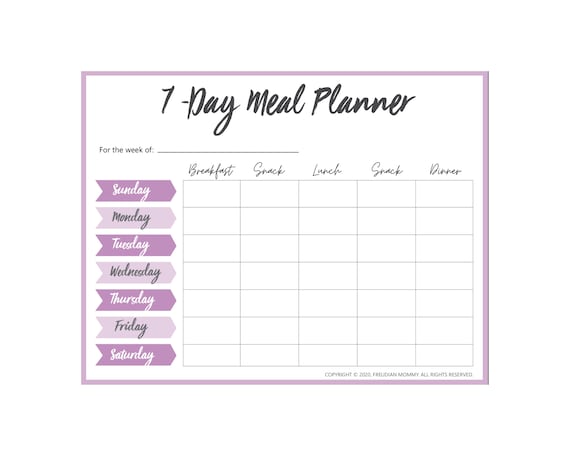 Meal Planner Printable| Digital Meal Planner| PDF Meal Planning| Weekly  Meal Planner| Menu planner| Meal Tracker| Weekly Meal Planner