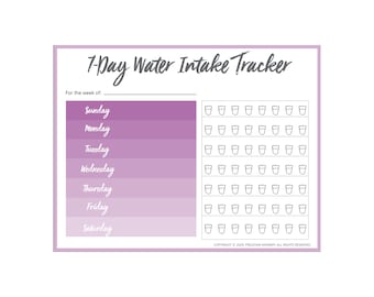 7-Day Water Tracker Printable PDF