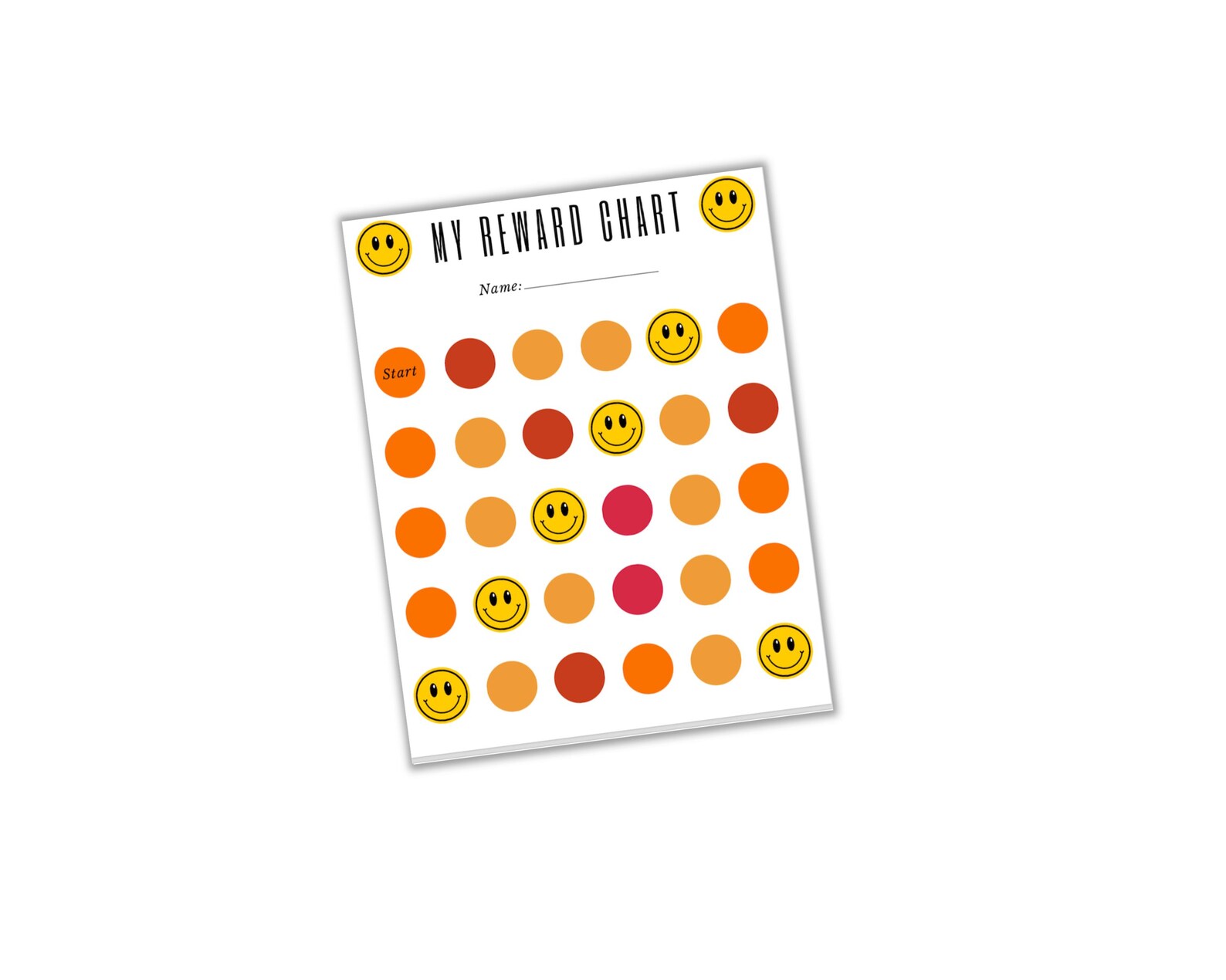 Printable Kids Reward Chart Digital Smiley Face Sticker Chart for Kids ...