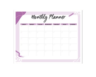 Monthly Planner Printable PDF