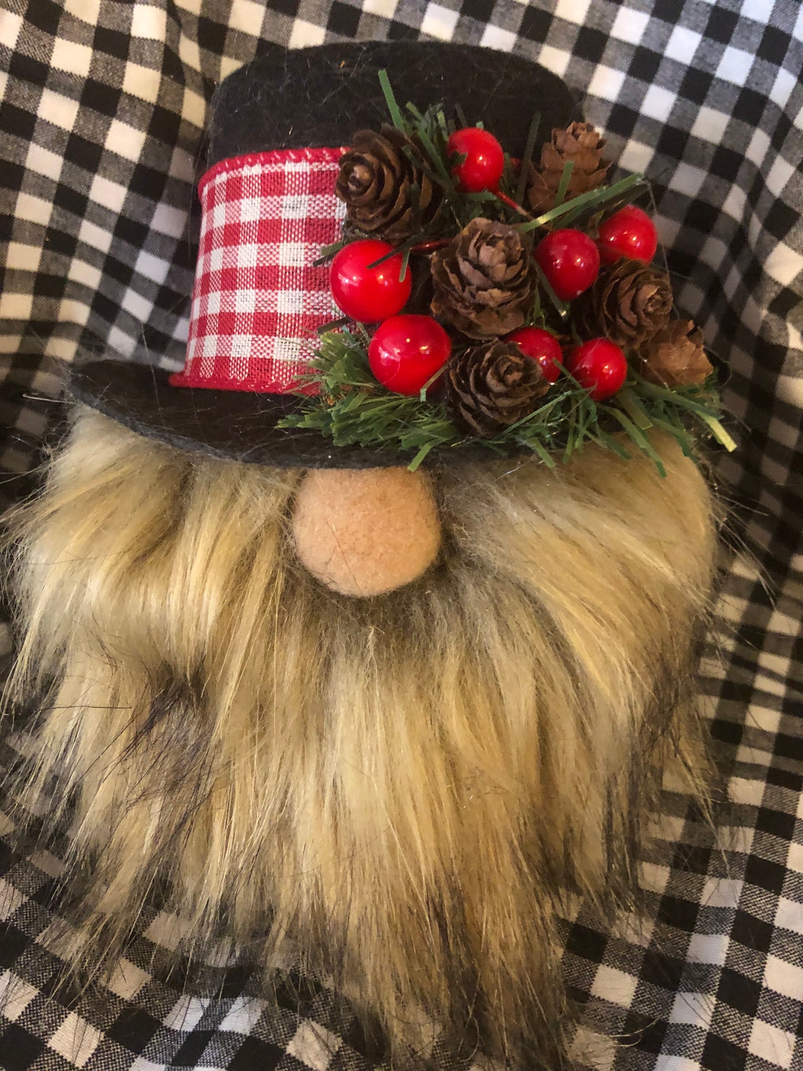Red Check Top Hat Christmas Gnomes Top hat Christmas gnome Etsy