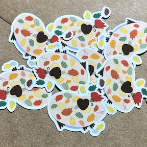 Guinea Pig Sticker Flakes (20 in pack), Fall Autumn Sticker, Mini Sticker, Party Glitter, Kawaii Sticker, Planner Sticker, Table Decoration