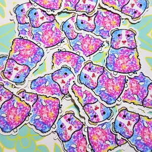 Guinea Pig Sticker Flake Pack, 20 in pack, Mini sticker, Party Glitter, Kawaii Cute, Planner Sticker, Décoration de table