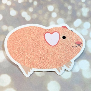 Adesivo de cobaia, adesivo com glitter, decalque para laptop, adesivo de animal, enchimento de meia pequena, presente para amante de cobaia, presente para crianças,