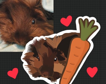 Custom Animal Sticker Pack, OOAK, Personalized Pet Sticker, Birthday Gift, One Of A Kind, Pet Lover, Dog Sticker, Cat Sticker, Guinea Pig