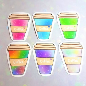 Coffee Cup Sticker, Journal Sticker,  Cell Phone Sticker, Functional Planner Sticker, Aesthetic Sticker, Small Gift for Teen, Girl&#39;s Day Out