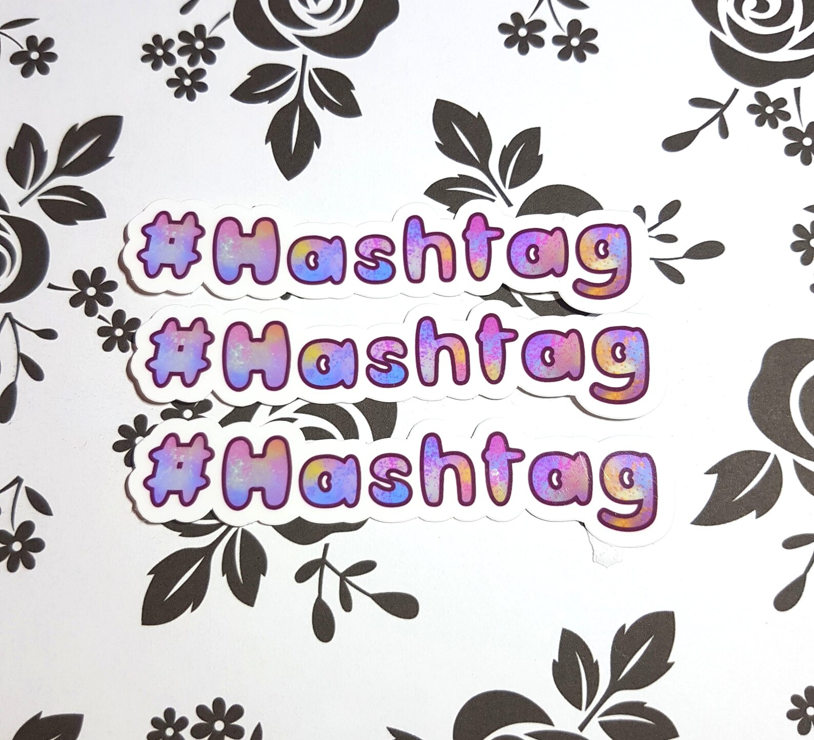 3 Pack Rainbow Hashtag Sticker Die Cut Vinyl Laptop Etsy