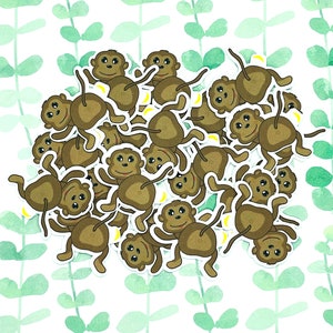 Monkey Sticker Flakes (20 in pack), Monkey Sticker, Mini Sticker, Party Glitter, Kawaii Sticker, Planner Sticker, Table Decoration