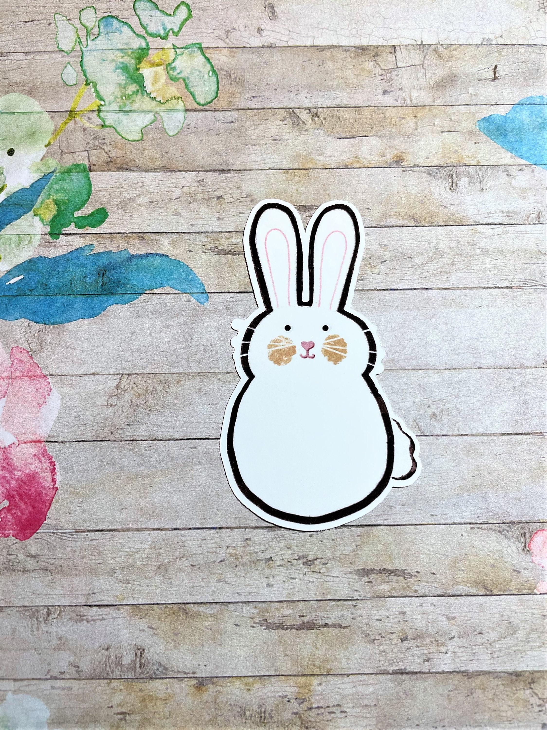Bunny Sticker Die Cut Rabbit Sticker Baby Shower Etsy