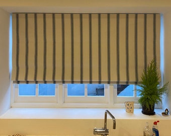 Made to measure Roman Blinds handfinished in your bespoke design with your fabric of choice and finish