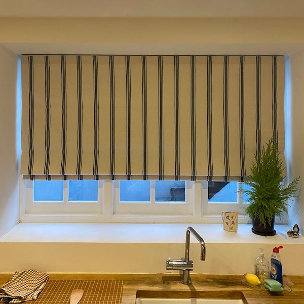 Made to measure Roman Blinds handfinished in your bespoke design with your fabric of choice and finish