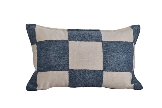 Harlequin Check Lumbar Pillow Cover: Handmade Designer Cushion
