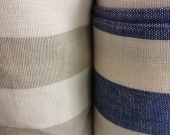 The most stunningly beautiful wide Stripe double Width linen  available by the metre perfect for traditional and contemporary interiors