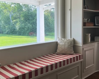 Custom Made-to-Measure Seatpad: Striped Fabric, Piped Finish