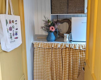 Wunsch Schrankgardine: Gingham, Leinen, oder Gestreifter Stoff