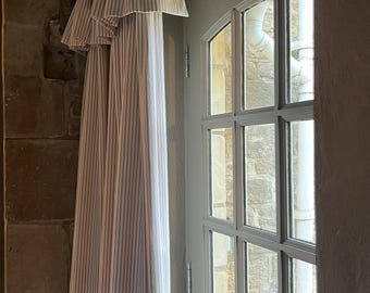 Bespoke made-to-measure flop over curtains in Ian Mankin Devon Stripe or fabric and finish of your choice blackout lined handfinished