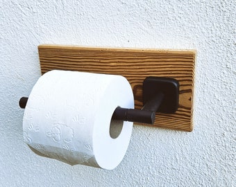 Toilettenpapierhalter Altholz - rustikaler Klopapier Abroller WC Deko