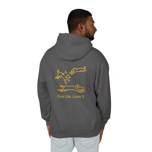 Dog Lovers Lightweight Hoodie with Positive Logo Gift with Hand-drawn Cartoon Design on Unisex Hooded Sweatshirt for Enjoying the Outdoors