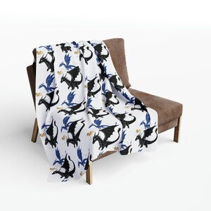 The Fourth Wing - Dragons Arctic Fleece Blanket - Tairn Andarna - Throw Blanket - Home Decor (One Sided Pattern)