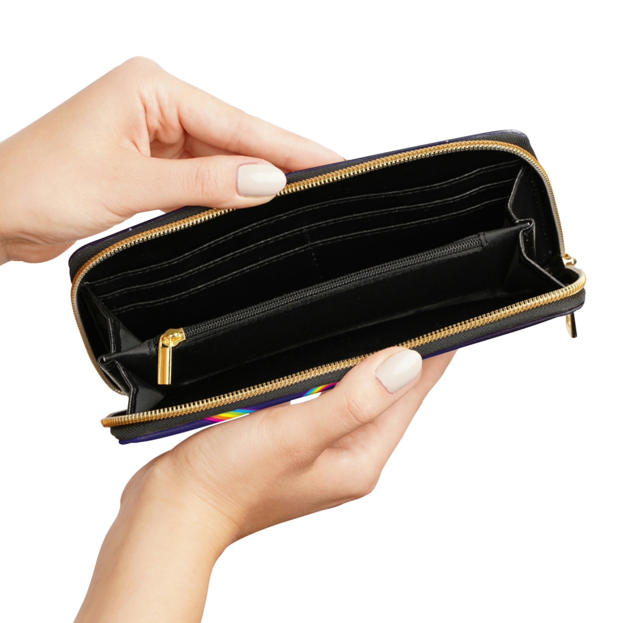 Zipper Wallet Lisa Frank Inspired Aliens in Space Rainbow 90s Nostalgia Y2K  Woman's Wallet Clutch Credit Card Holder 