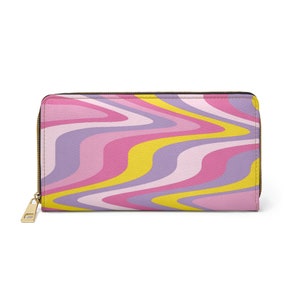 Cartera con cremallera - Embrague - Monedero - Trippy Y2k Style Pink Squiggles