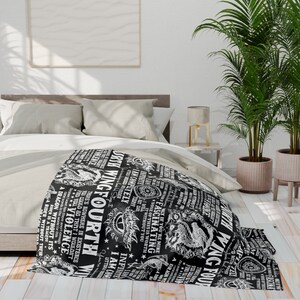 Arctic Fleece Blanket - The Fourth Wing - Tairn Dragon Book Quotes - Xaden - Violet - Black & White - Throw Blanket image 4