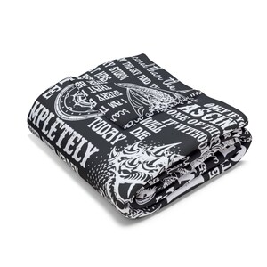 Arctic Fleece Blanket - The Fourth Wing - Tairn Dragon Book Quotes - Xaden - Violet - Black & White - Throw Blanket image 3