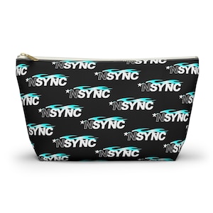 Nsync - Accessory Pouch w T-bottom - Toiletry Bag - Make Up Bag - Pencil Case - 90s Boy Band - 2000s Boy Band