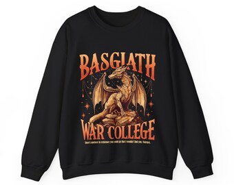 Basgiath War College - La Cuarta Ala - Sudadera con Llama de Hierro - Suéter - Dragón, Regalos Suéter Sudadera con Cuello Redondo - Suéter tipo pulóver
