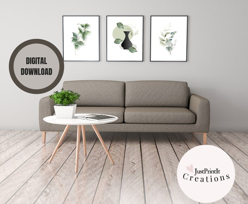 Printable Botanical Wall Art Set of 3 Etsy