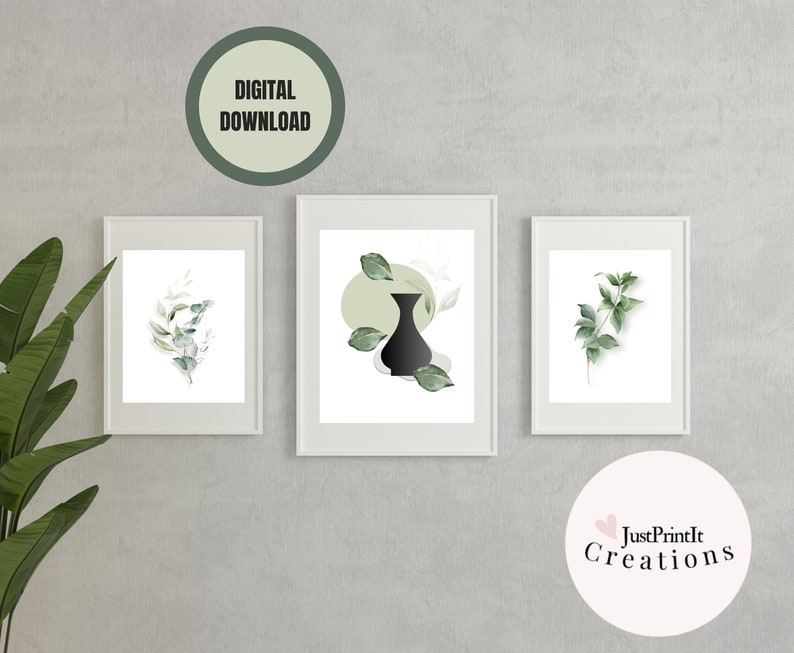 Printable Botanical Wall Art Set of 3 Etsy