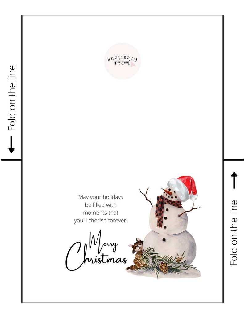 Printable Christmas Card Instant Download 7x5 Inch Cards for - Etsy