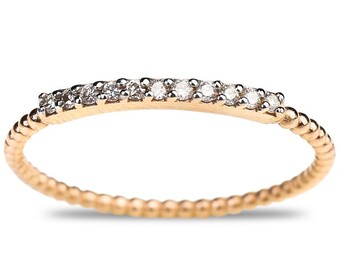 Unique diamond ring, Dainty Diamond Ring, Diamond Ring, Diamond Stacking Ring,Daimond Ring, 14k Gold Ring, Delicate Ring, Bridesmaid Gift