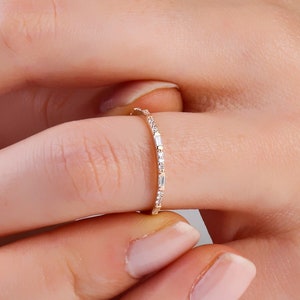 Diamond Baguette Ring, Dainty Diamond Ring, Brilliant Ring,  Diamond Minimalist Ring, Unique Diamond Stackable Ring, Diamond Wedding Band,