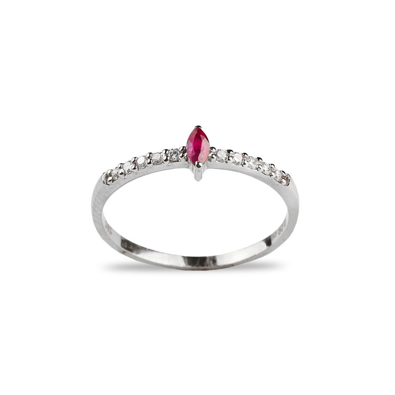 Marquise Ruby Daimond Ring Gold Ring Dainty Diamond Ring Delicate Ring, Ruby Diamond Ring 14k Gold Ring Stacking Ring Gold ring