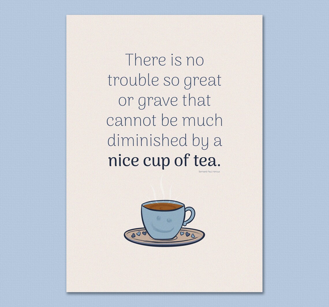 Tea quote kitchen printed poster Cup of Tea print Nice Cup Etsy