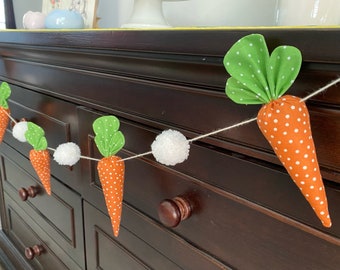 Carrot Garland, Carrot Banner, Easter Garland, Spring Garland, Easter Carrots, Fabric Carrots, Easter, Easter Decor, Spring Decor