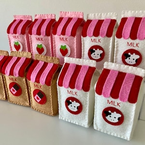 Felt Milk Carton, Felt Drink, Felt Food, Play Food, Pretend Food, Pretend Play, Play Kitchen, Pretend Play Toys, Playroom Toys