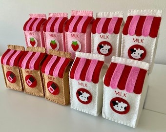 Felt Milk Carton, Pretend Play Felt Food