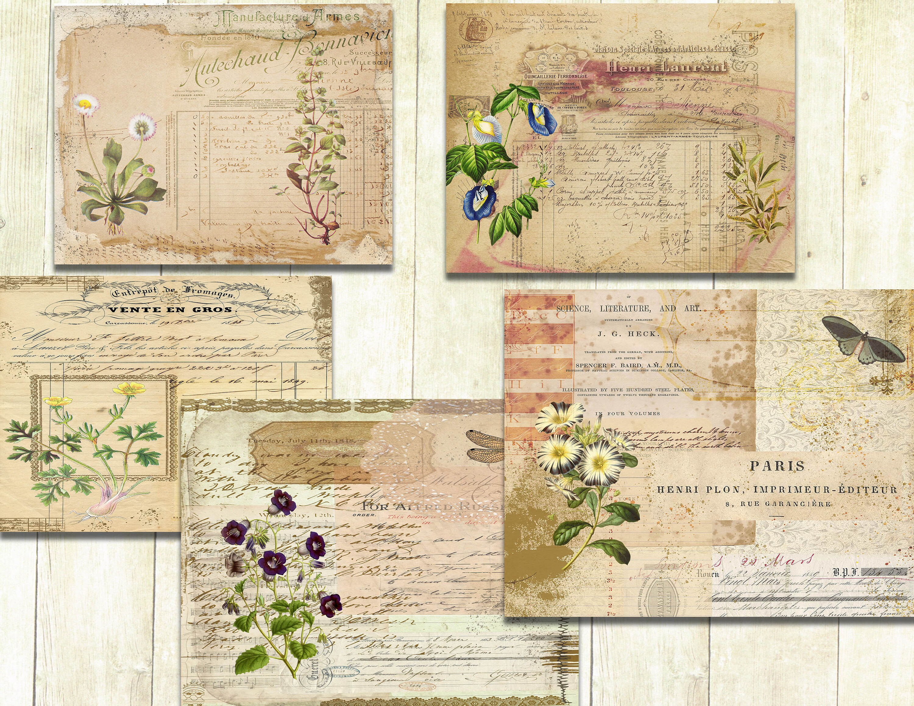 Digital Download Spring Junk Journal Kit, Vintage Ephemera Printable ...