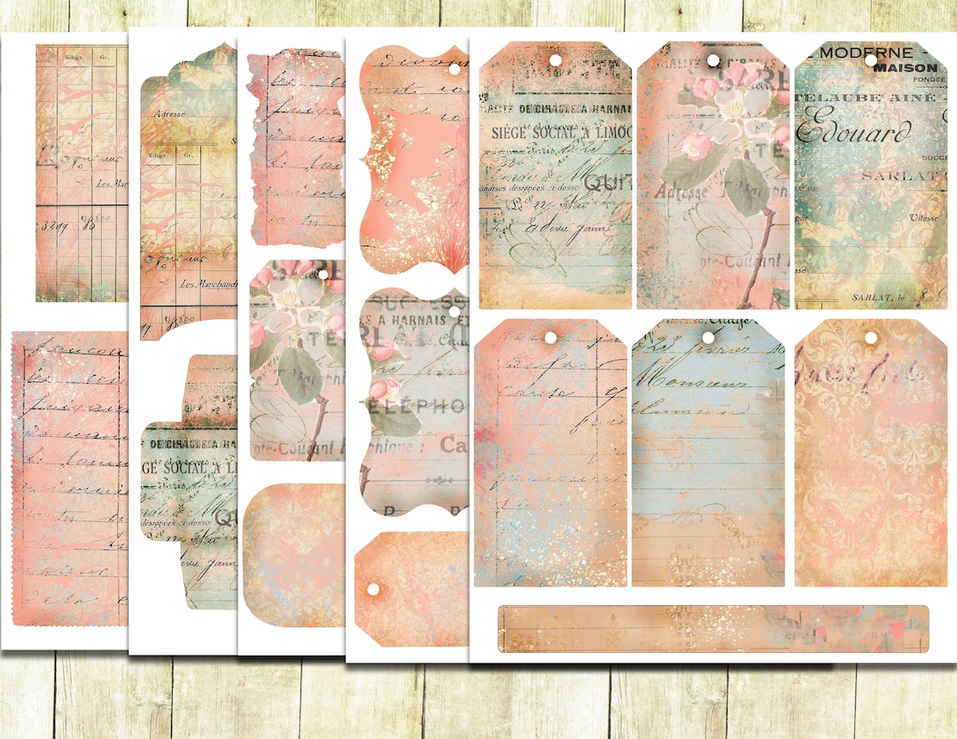 Vintage Junk Journal Shabby Ephemera Kit, Digital Download, Shabby ...