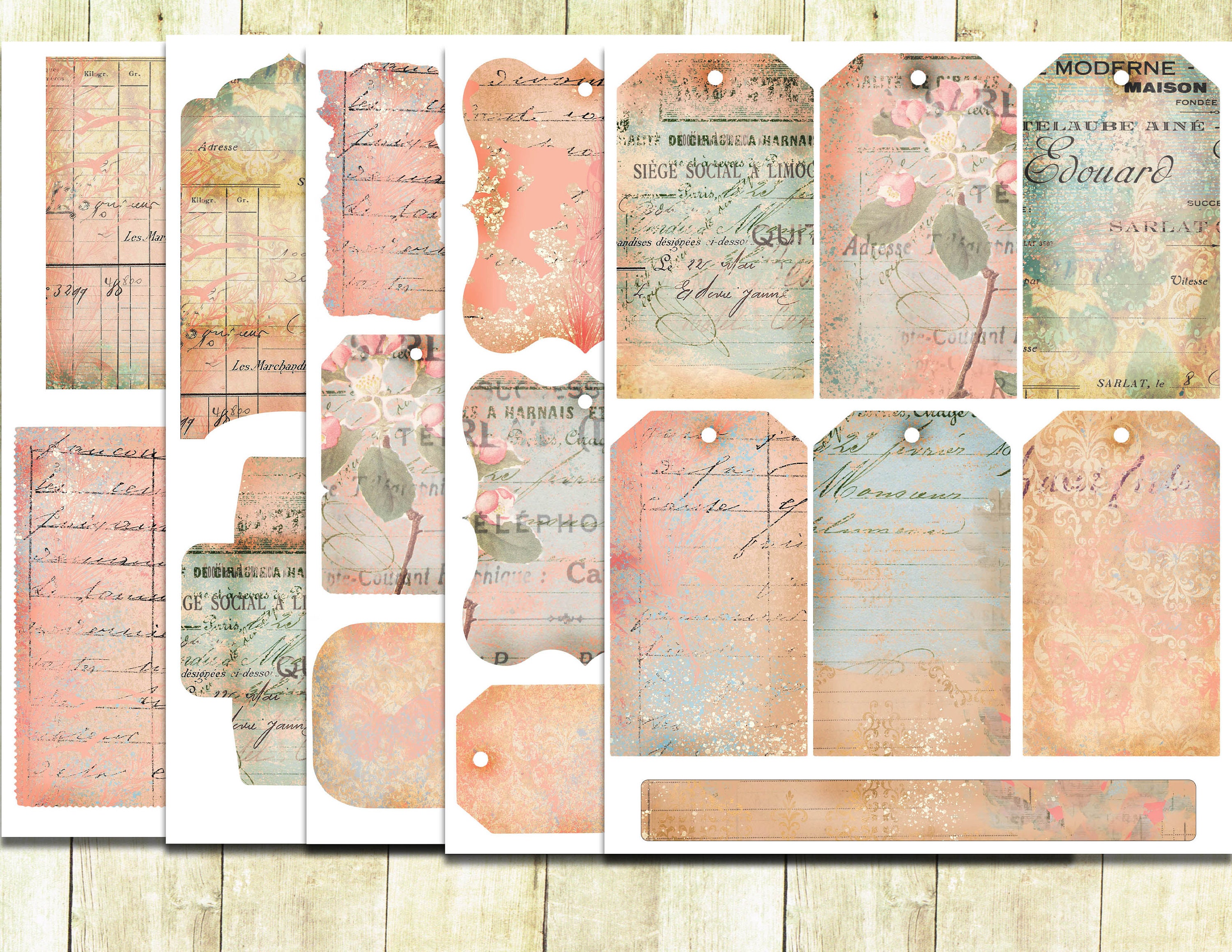 Vintage Junk Journal Shabby Ephemera Kit Digital Download - Etsy