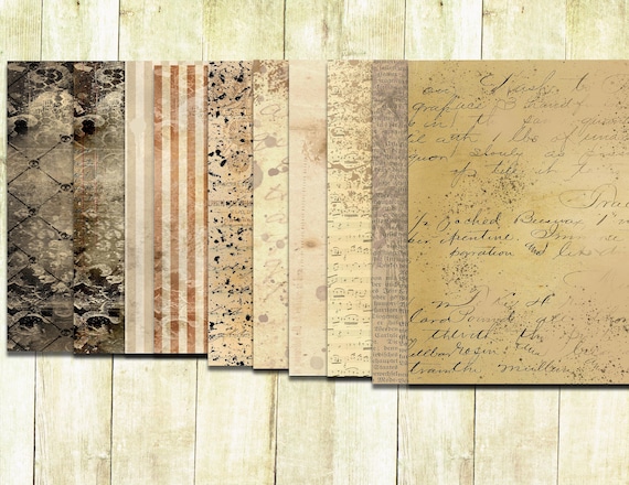 Digital Download Vintage Junk Journal Papers, Printable Journal