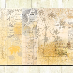 Vintage Sepia Ephemera Collage Papers, Junk Journal Papers, Vintage, Shabby, Printables.