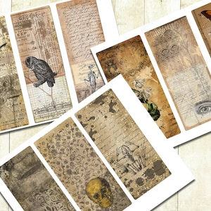 vintage cartes de journal pour Halloween, éphémères de journalisation, téléchargement numérique, cartes de journal imprimables, cartes de collage, Halloween, effrayant.