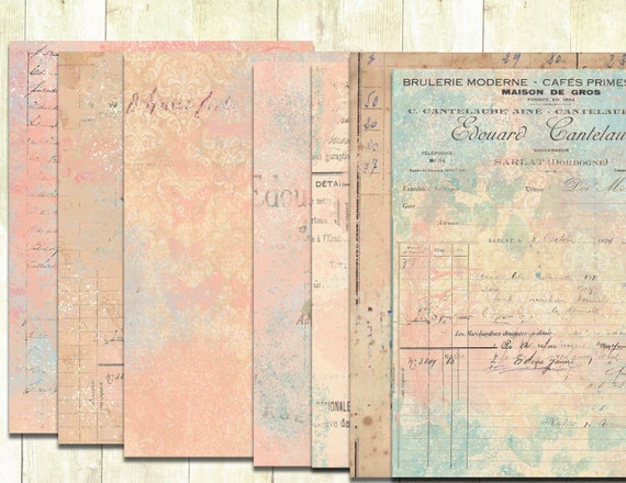 Digital Download Vintage Junk Journal Papers, Printable Journal