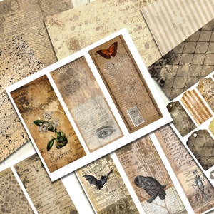 Kit imprimable Halloween Junk Journal, papiers d’Halloween vintage, étiquettes imprimables et éphémères, éphémères d’Halloween, kit de scrapbooking d’Halloween.